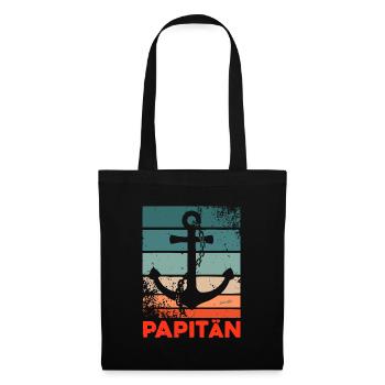 PAPITÄN - Vintage Anker - Ostseeliebe - Stoffbeutel - Schwarz - Vorne