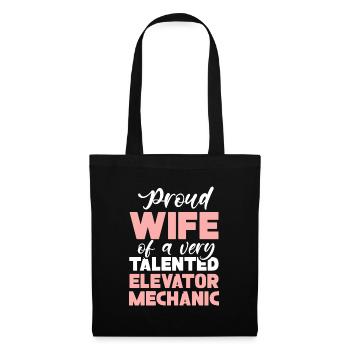 Réparateur d’ascenseurs - Drôle de femme mécanicienne d’ascenseur - Sac en tissu - noir - Devant