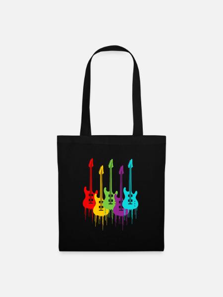 Guitares de couleur | Musique la couleur pour les oreilles - Sac en tissu - noir