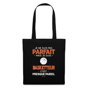 Je ne suis pas parfait mais je suis basketteur - Sac en tissu - noir - Devant