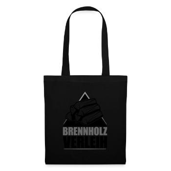 Brennholz Verleih | Farben änderbar - Stoffbeutel - Schwarz - Vorne