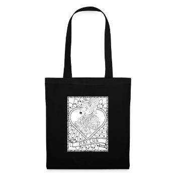 Foxy Lady Lustige Magische Fantasy Tier Fuchs für Wif - Stoffbeutel - Schwarz - Vorne