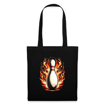 Bowling skittles in flames - Tote Bag - black - Front