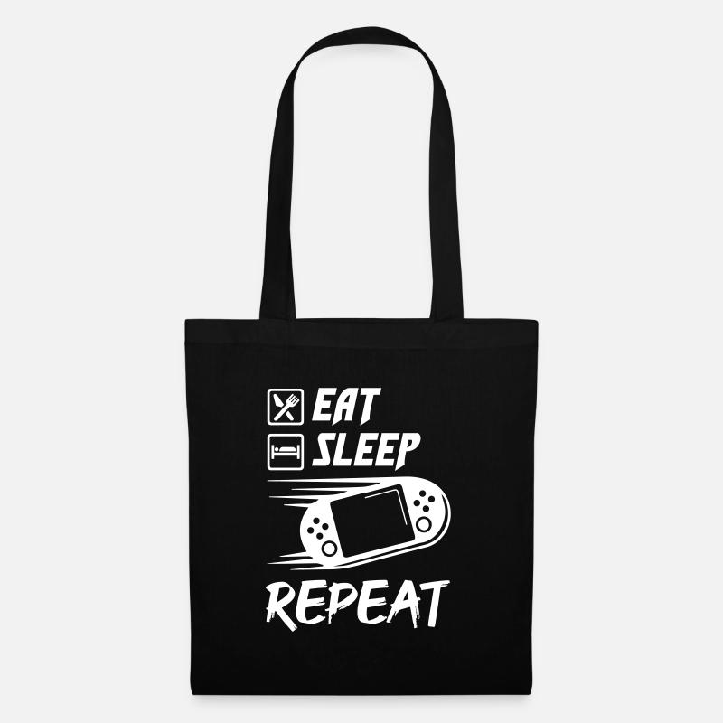 Eat Sleep Game Repeat - Stoffbeutel - Schwarz