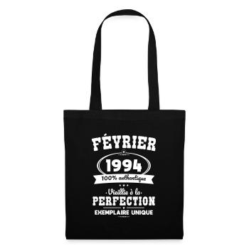 Anniversaire 30 ans - Février 1994 Perfection - Sac en tissu - noir - Devant
