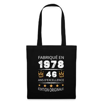 Made in 1978 Born in 1978 46 Years Anniversary - Tote Bag - black - Front