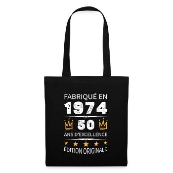 Made in 1974 Born in 1974 50 Years Anniversary - Tote Bag - black - Front