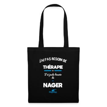 Pas besoin de thérapie besoin de nager - Sac en tissu - noir - Devant