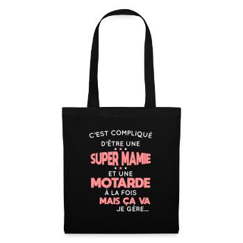 Compliqué d'être une super mamie et une motarde - Sac en tissu - noir - Devant