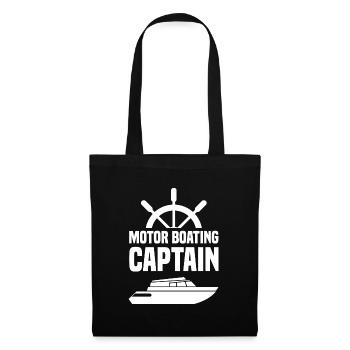 Motor Boat Capitain Boat Ship - Stoffbeutel - Schwarz - Vorne