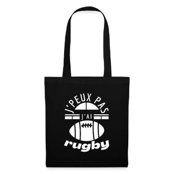 J'Peux pas j'ai Rugby blanc - Sac en tissu - noir - Devant