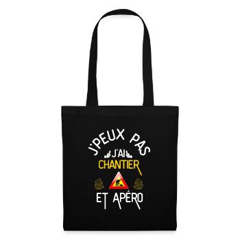 J Peux Pas J Ai Chantier et Apéro - Sac en tissu - noir - Devant