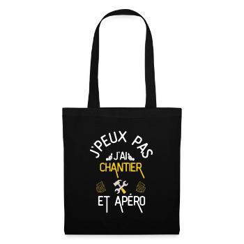 J Peux Pas J Ai Chantier et Apéro - Sac en tissu - noir - Devant