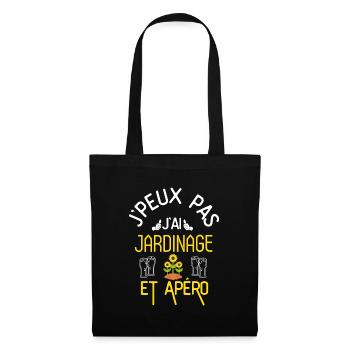 J Peux Pas J Ai Jardinage et Apéro - Sac en tissu - noir - Devant
