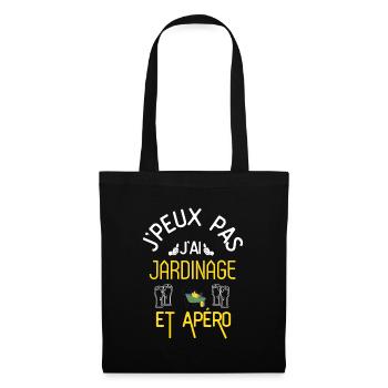 J Peux Pas J Ai Jardinage et Apéro - Sac en tissu - noir - Devant