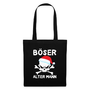 Böser Alter Mann Totenkopf Sarkasmus Rentner - Stoffbeutel - Schwarz - Vorne