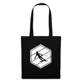 Skiing Freestyle Skifahrer Herren Damen - Stoffbeutel - Schwarz - Vorne