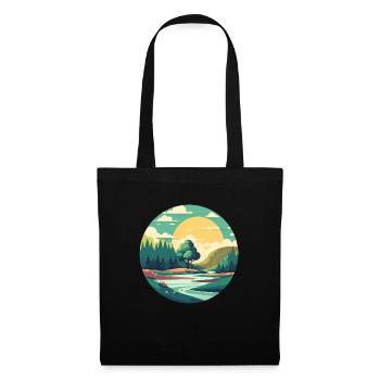 Paysage - Sac en tissu - noir - Devant