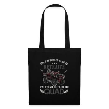 quad plan de retraite cadeau humour moto quad - Sac en tissu - noir - Devant