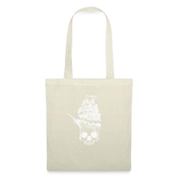 Crâne, bateau, pirate, bateau pirate - Sac en tissu - nature - Devant