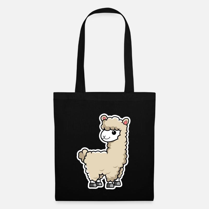 Kawaii Lama - Stoffbeutel - Schwarz