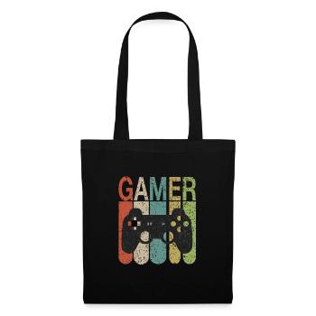 Gamer - nerd - gaming -nerdy - Geschenk Gaming - Stoffbeutel - Schwarz - Vorne