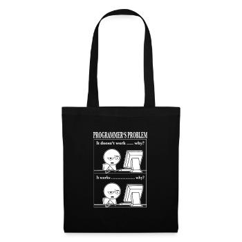 Programmer Computer Scientist Funny Cartoon T-Shir - Tote Bag - black - Front
