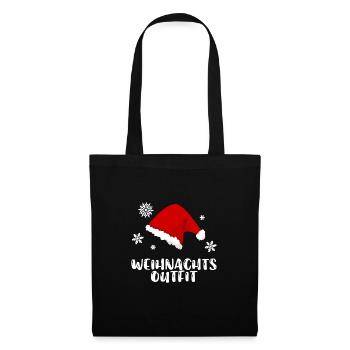 Weihnachtsoutfit Christmas Xmas Weihnachten - Stoffbeutel - Schwarz - Vorne
