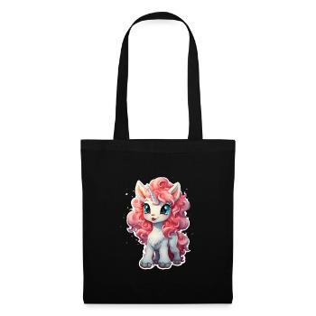 licorne douce - Licorne douce - licorne - Sac en tissu - noir - Devant