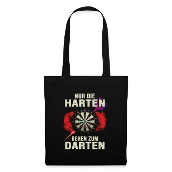 Dart Dartspieler Dartpfeil darten Dartscheibe - Stoffbeutel - Schwarz - Vorne