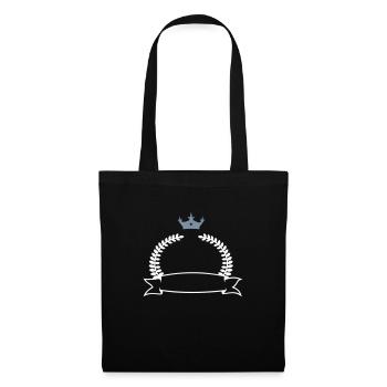 Couronne de laurier avec la bannière et la - Sac en tissu - noir - Devant