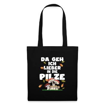 pilze sammeln herbst natur pilzsammler pilzzeit - Stoffbeutel - Schwarz - Vorne
