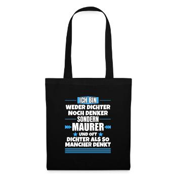 Ni poète ni penseur, mais maçon - Sac en tissu - noir - Devant