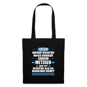 Ni poète ni penseur, mais boucher - Sac en tissu - noir - Devant