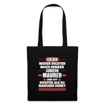 Ni poète ni penseur, mais maçon - Sac en tissu - noir - Devant