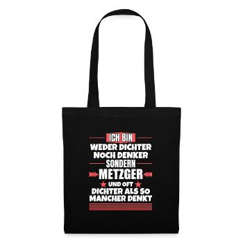 Ni poète ni penseur, mais boucher - Sac en tissu - noir - Devant