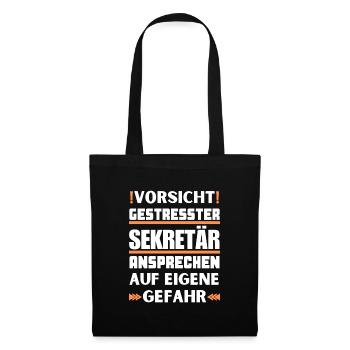 Ne parlez pas à une secrétaire stressée ! - Sac en tissu - noir - Devant