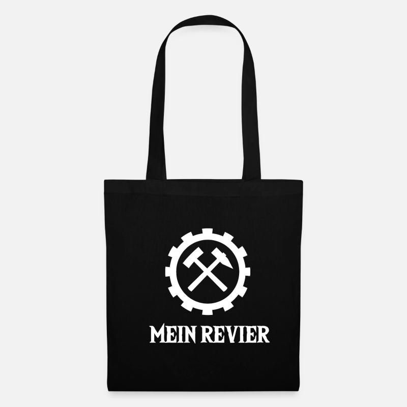 Revier, Ruhrpott, Bergbau, Kohle, Zeche, Bergmann - Stoffbeutel - Schwarz