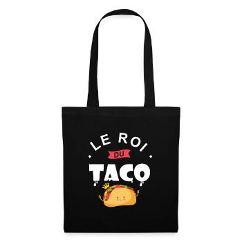 le roi du taco Cadeau papa chef taco - Sac en tissu - noir - Devant