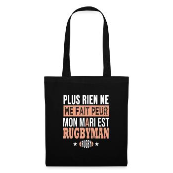 Rugby sport rugby Cadeau femme mari joueur rugby - Sac en tissu - noir - Devant