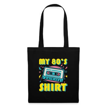 T shirt année 80 s - Sac en tissu - noir - Devant