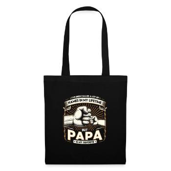 Papa Vater Sohn I've Been Called A Lot Of Names - Stoffbeutel - Schwarz - Vorne