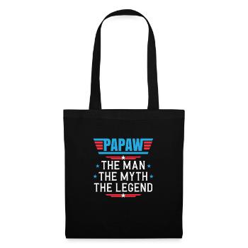 Papa Père Grand-père Idée Cadeau Papaw Dire Humour - Sac en tissu - noir - Devant