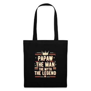 Papa Vater Opa Geschenkidee Papaw Spruch Humor - Stoffbeutel - Schwarz - Vorne