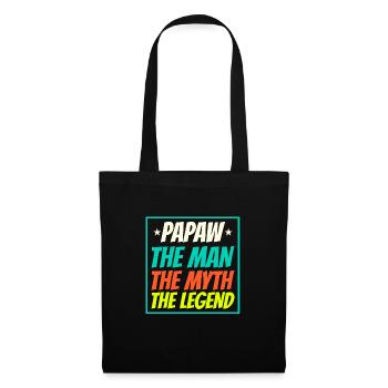 Papa Vater Opa Geschenkidee Papaw Spruch Retro - Stoffbeutel - Schwarz - Vorne