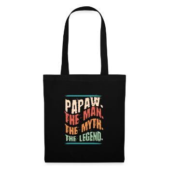 Papa Vater Opa Geschenkidee Papaw Spruch Humor - Stoffbeutel - Schwarz - Vorne