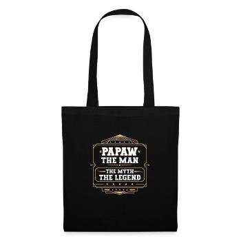Papa Vater Opa Geschenkidee Papaw Spruch Retro - Stoffbeutel - Schwarz - Vorne