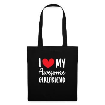 Paare Liebe Herz Freund Geschenkidee Beziehung - Stoffbeutel - Schwarz - Vorne
