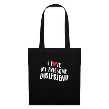 Paare Liebe Herz Freund Geschenkidee Beziehung - Stoffbeutel - Schwarz - Vorne