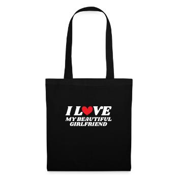 Paare Liebe Herz Freund Geschenkidee Beziehung - Stoffbeutel - Schwarz - Vorne
